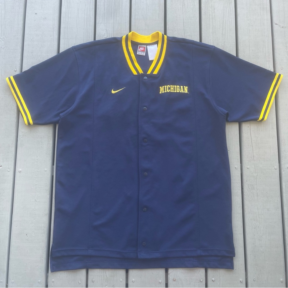 Vintage Michigan Wolverines Nike Team Sports Warm Up Shooting Shirt Jersey XL